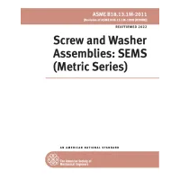 ASME B18.13.1M-2011 (R2022)